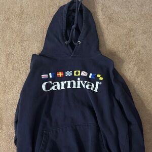 Carnival Navy Hoodie with Nautical Flags